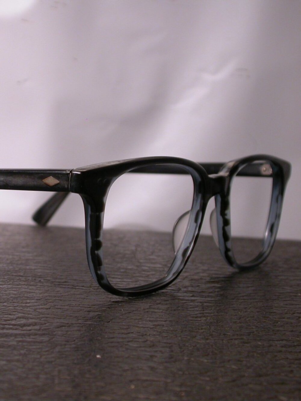 Sama Diego M'azzure Black and Clear Stripes Eyeglasses Frames Made in Japan